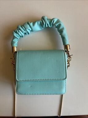 Mint Green Mini Crossbody Bag with Scrunch Handle
